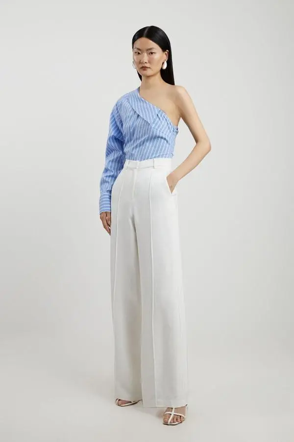 Tall Premium Woven Viscose Crepe Wide Leg Trouser