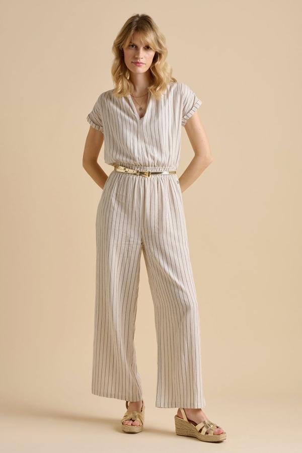 Wide Leg Stripe Jumpsuit