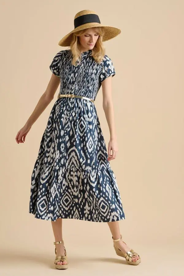 Ikat Maxi Shirt Dress