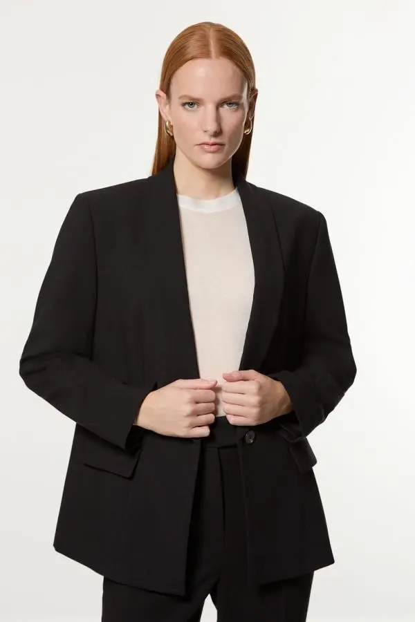 Compact Stretch Essential Tailored Single Breasted Blazer