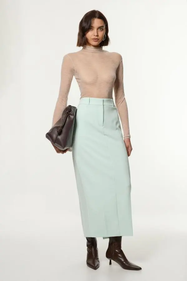 Compact Stretch Essential Tailored Maxi Skirt