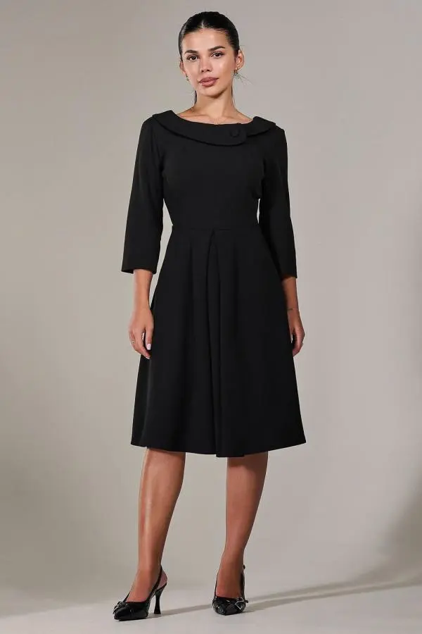 Petite Button Collar Dress