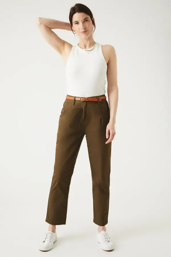 Belted Slim Trouser