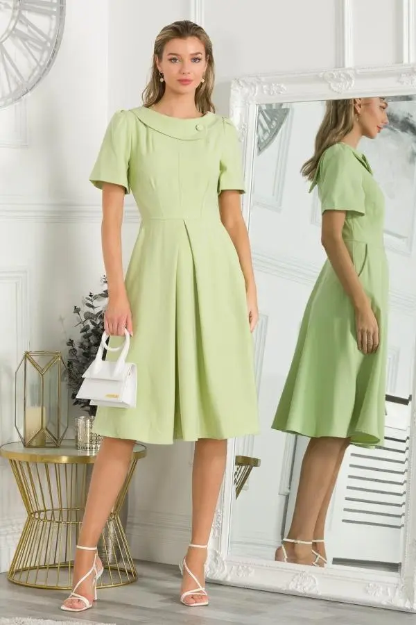 Debora Button Neck Dress