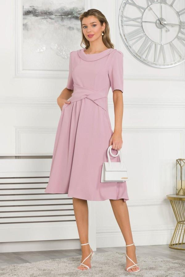 Darlene Fold Over Neck Dress