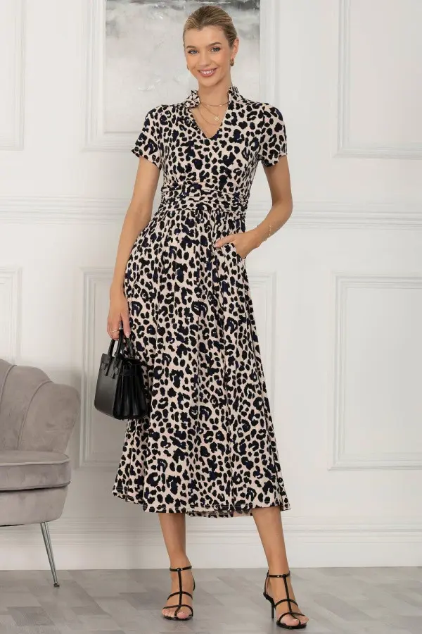 Mabrouka Stand Neck Maxi Dress