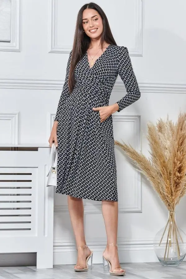 Long Sleeve Jersey Midi Dress