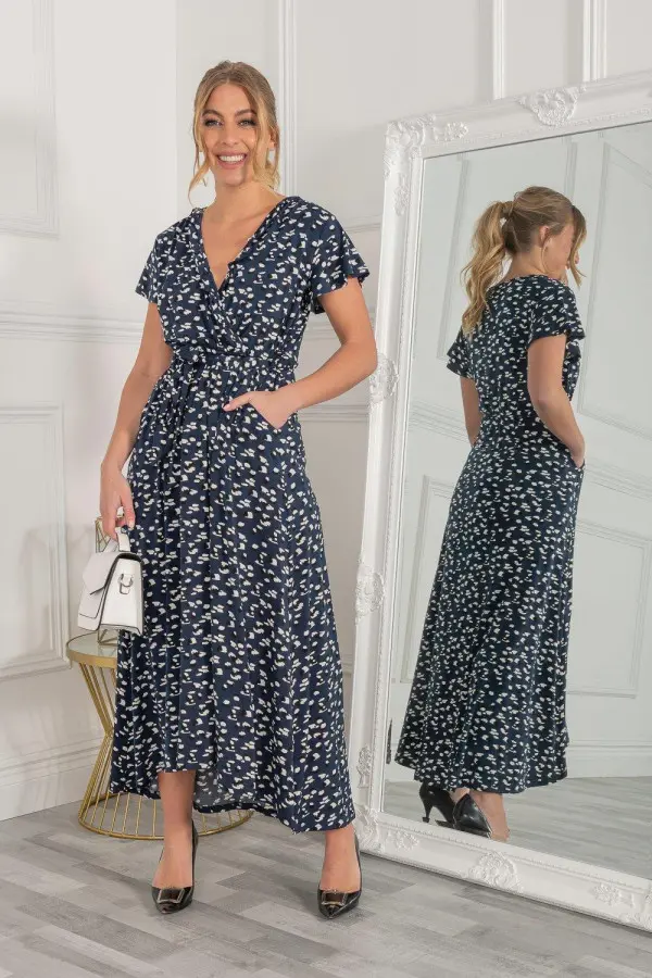 Lola Wrap Dip Hem Maxi Dress