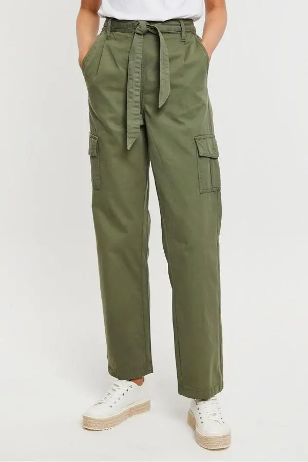 Straight Leg Cotton 'Mandy' Cargo Trousers