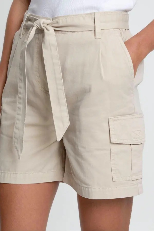 Cotton 'Smile' Belted Cargo Shorts