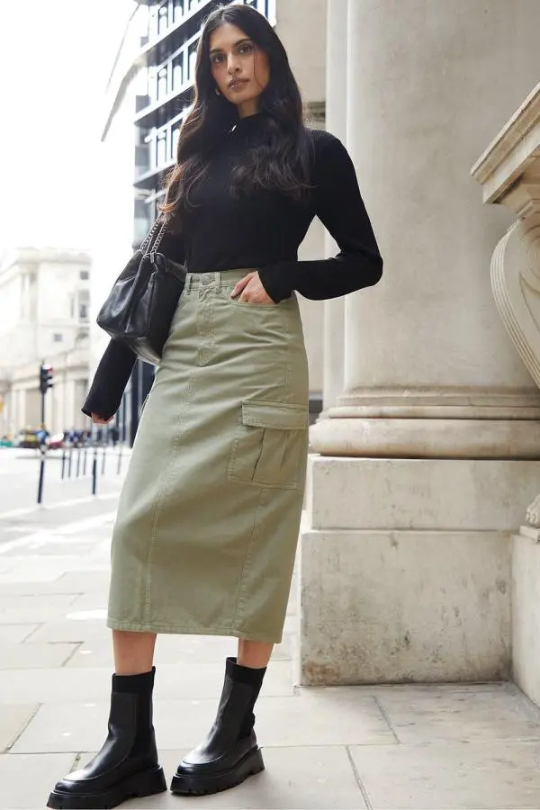 'Foxtrot' Maxi Cargo Skirt