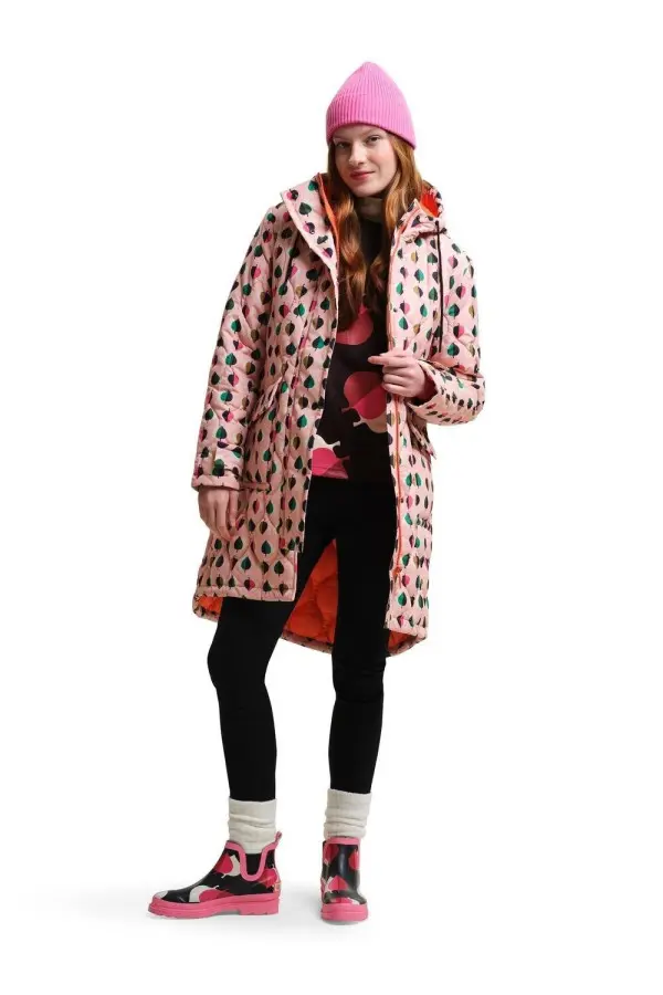 'Orla Kiely Mid Length Quilt' Isotex Waterproof Jacket