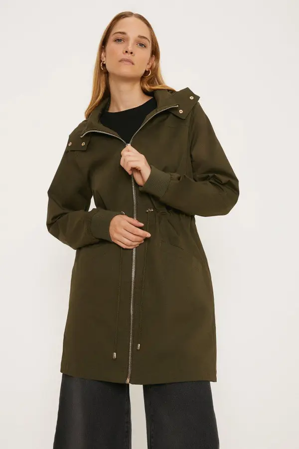 Lightweight Cotton Midi Parka Coat