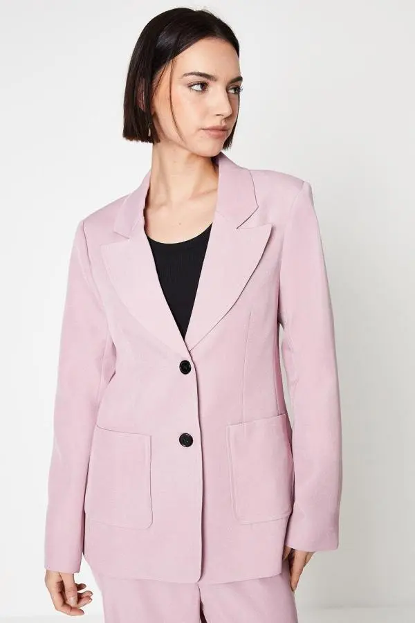 Patch Pocket Button Detail Blazer