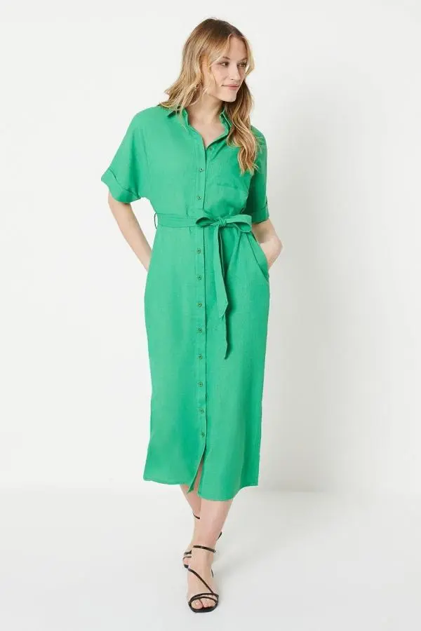 Belted Midaxi Shirt Dress