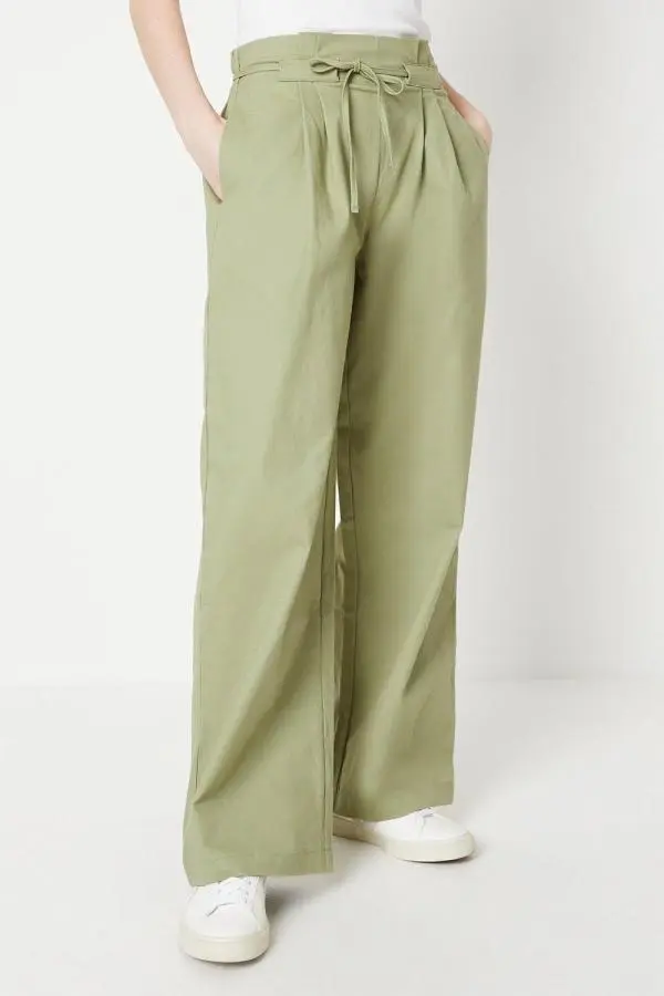 Twill Drawstring Paperbag Trouser