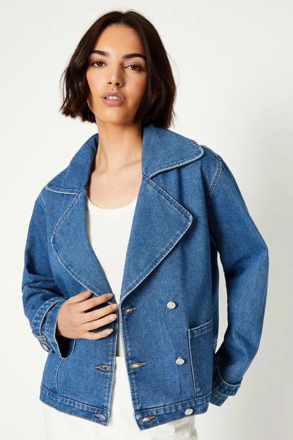 Denim Short Trench Coat