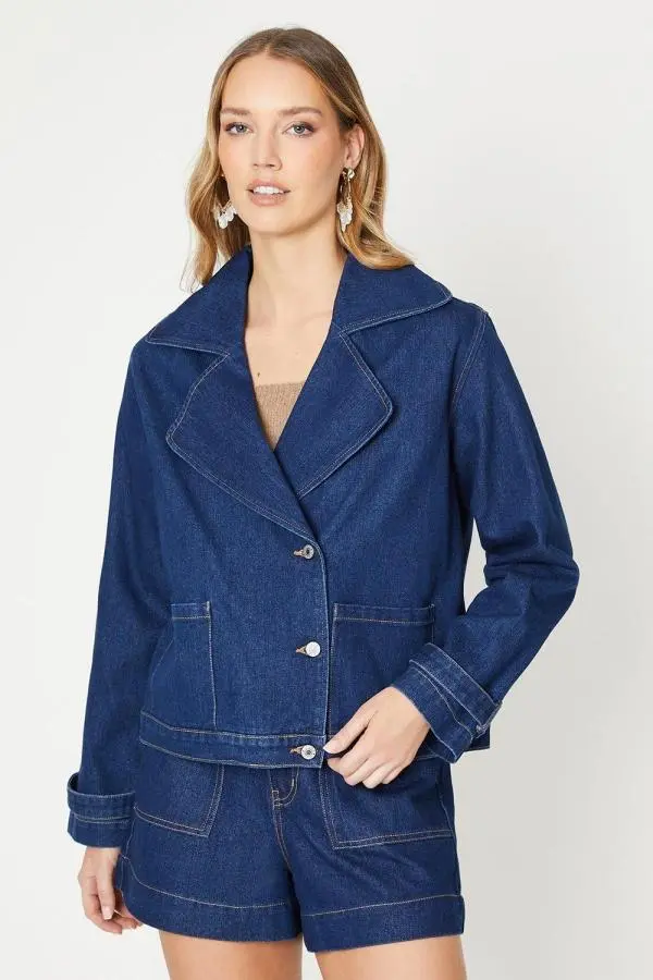 Denim Short Trench Coat