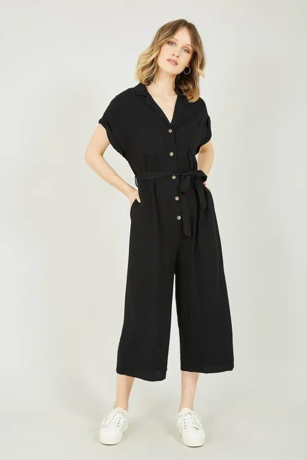 Button up Jumpsuit in Black