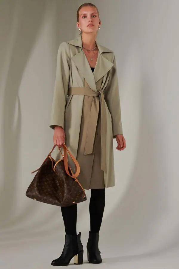 Two Tone Contrast Trench Coat