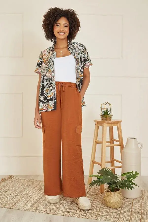 Burnt Orange Cargo Trousers