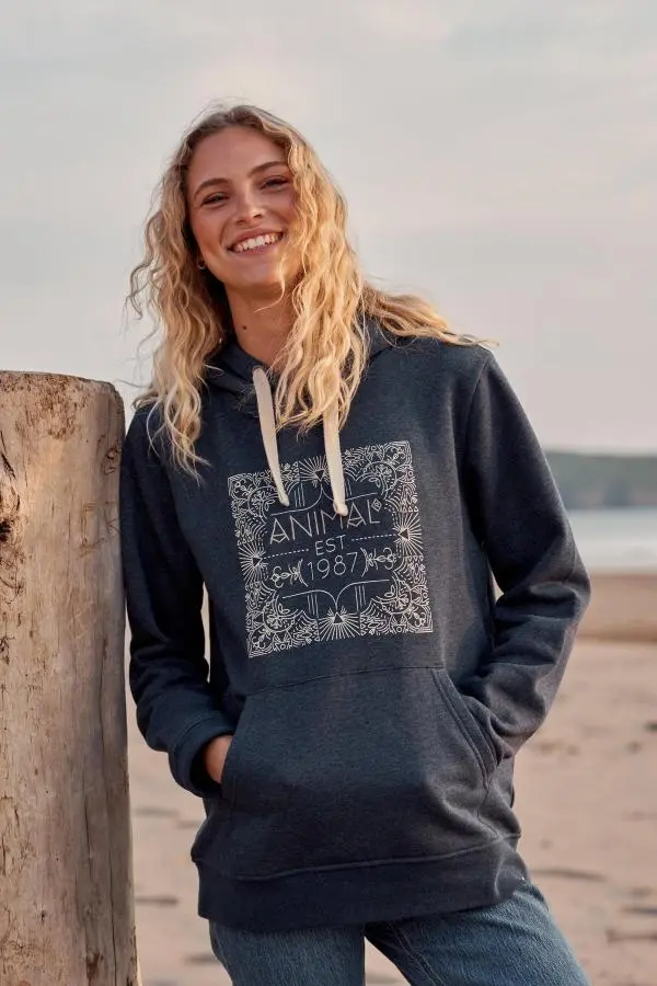 'Maya' Graphic Print Breathable Cotton Relaxed Fit Hoodie