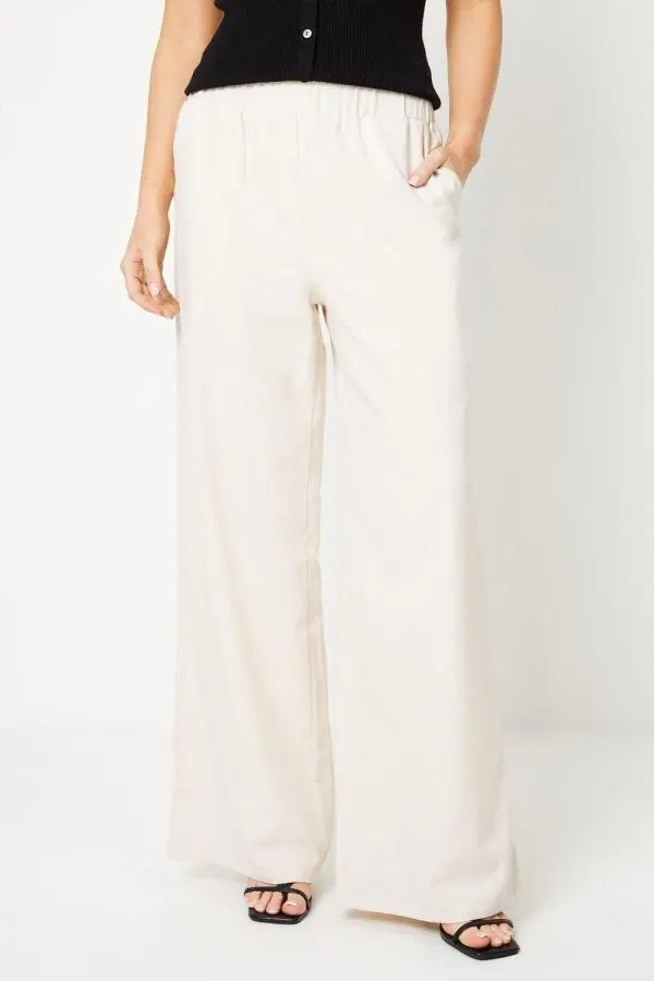 Linen Elastic Waist Trouser