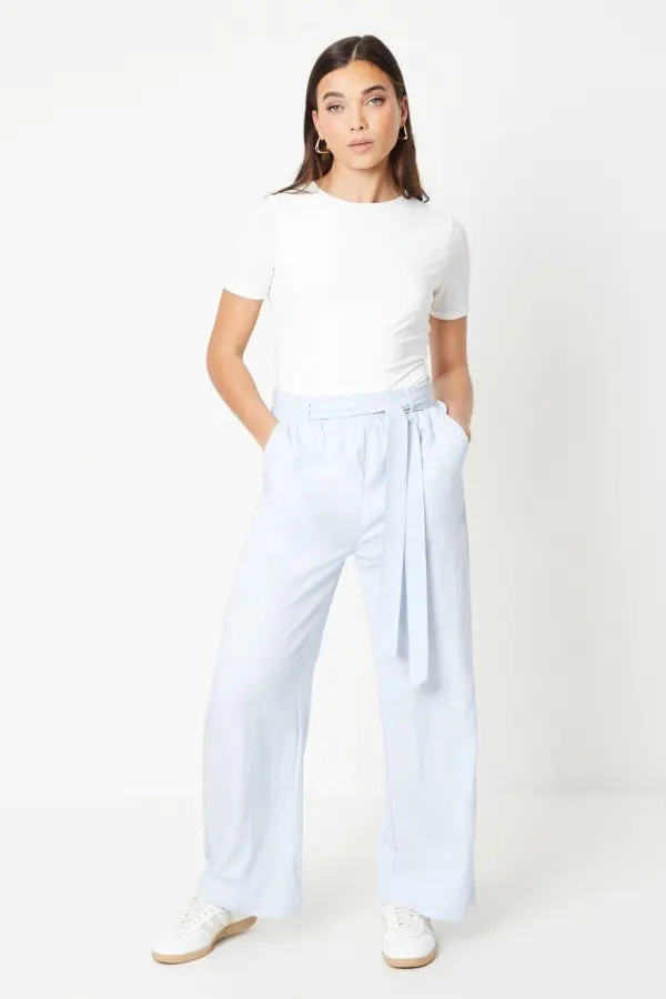 Petite Soft Twill Paperbag Trouser