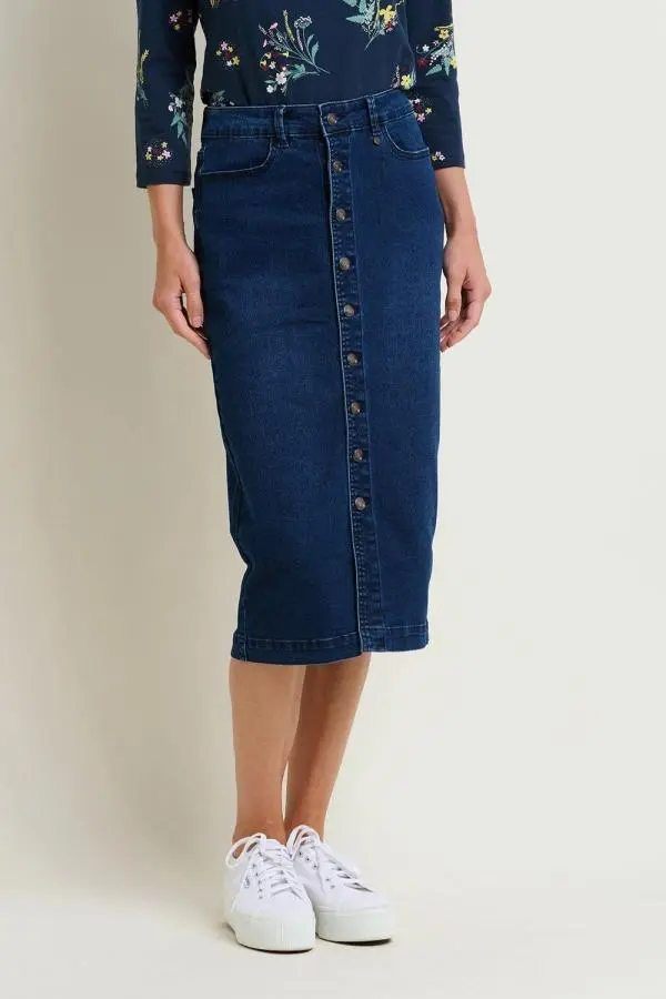 Denim Midi Skirt