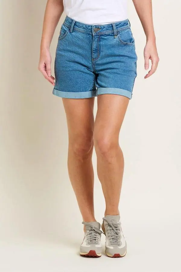 Side Stripe Denim Short