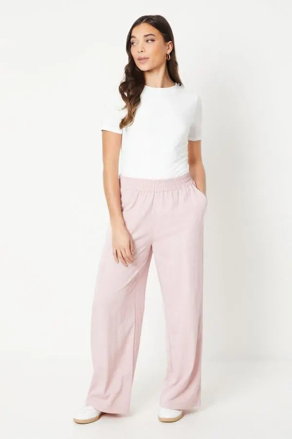 Petite Soft Twill Elastic Waist Trouser