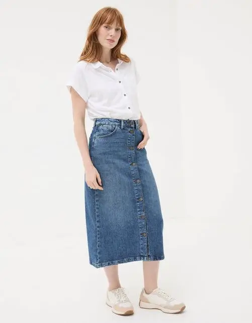 Darna Denim Midi Skirt