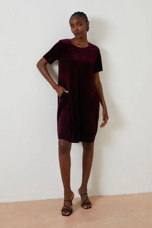 Fat Face - Purple Simone Velvet Dress