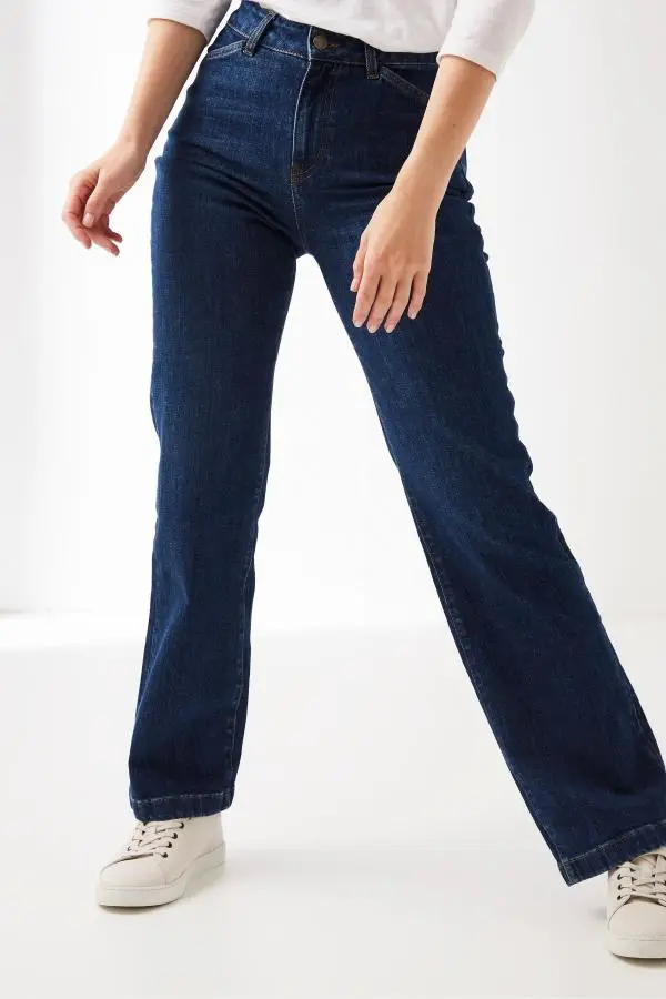 Fat Face - Elise Blue Wide Leg Jeans