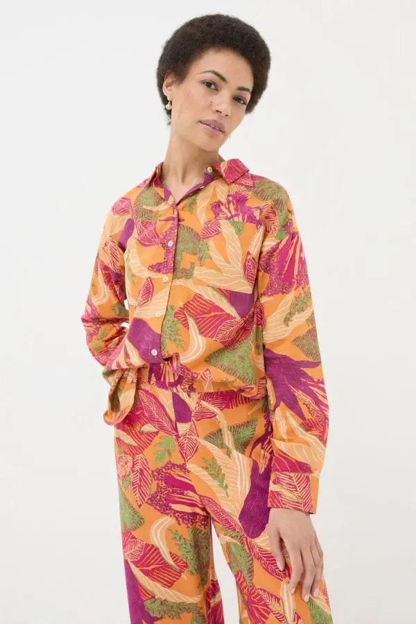 Fat Face - Carolin Orange Tropical Floral Shirt