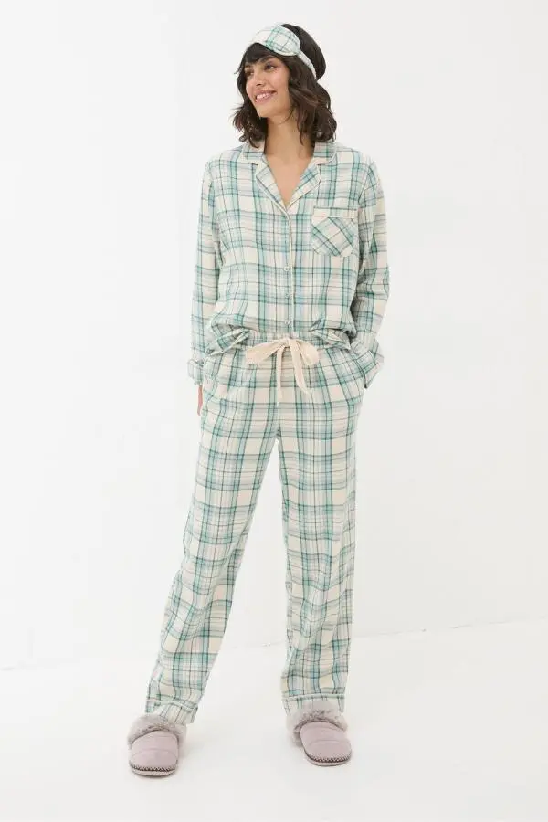 Fat Face - Green Check Pyjama Set