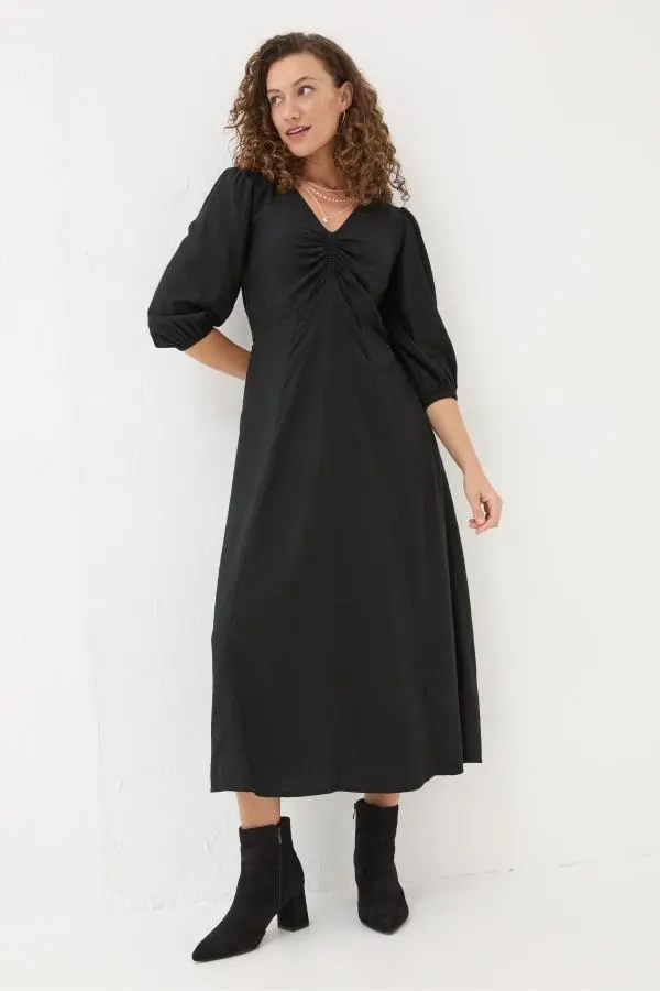 Fat Face - Libby Black Midi Dress