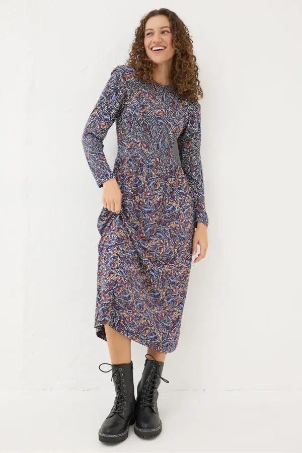 Fat Face - Fia Dark Navy Batik Dress