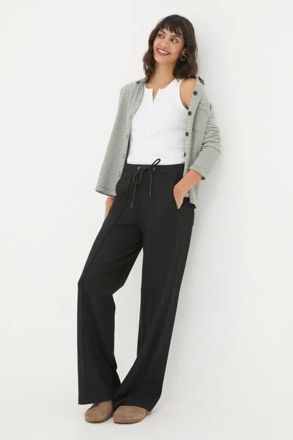 Fat Face - Black Ely Wide Leg Trousers