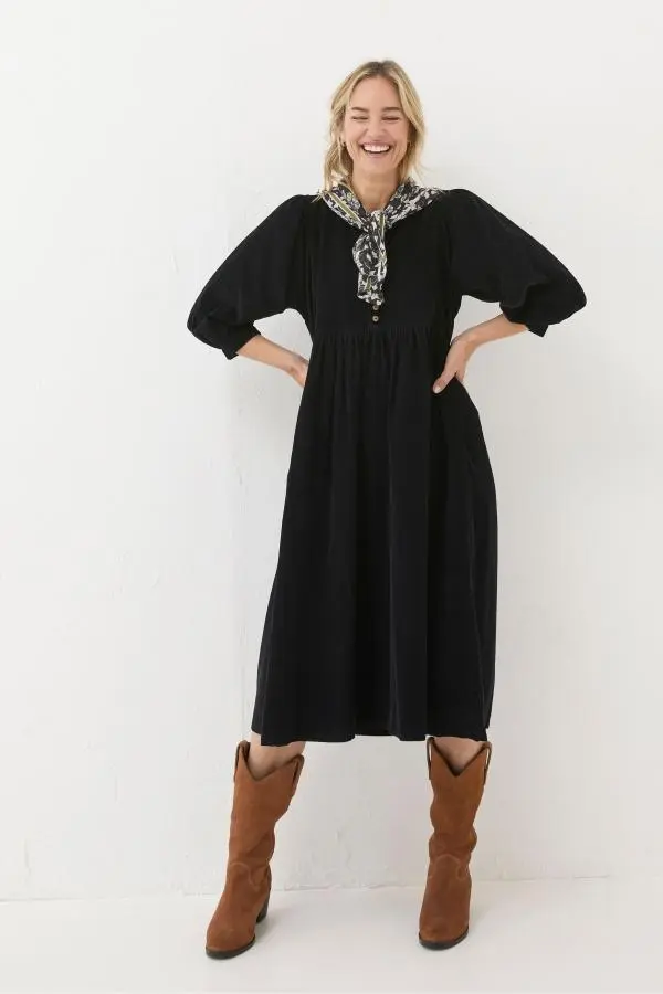 Fat Face - Ceil Black Check Dress