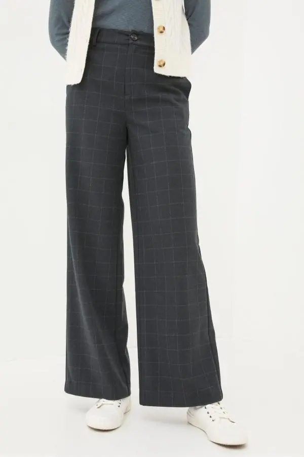 Fat Face - Presley Grey Herringbone Trousers