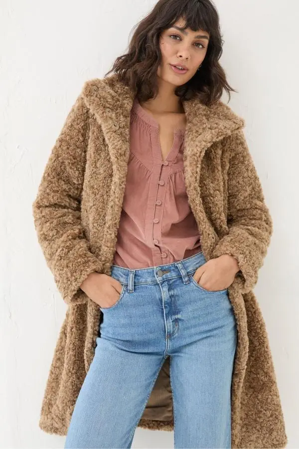 Fat Face - Catie Natural Teddy Coat