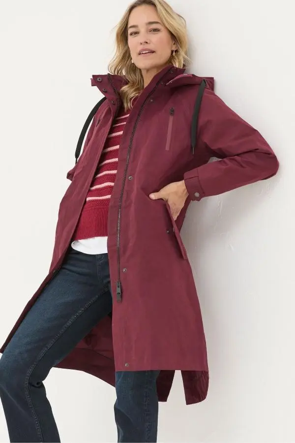 Fat Face - Juno Red Waterproof Long Coat