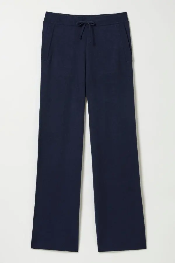 Fat Face - Blue Navy Knitted Wide Leg Pyjamas