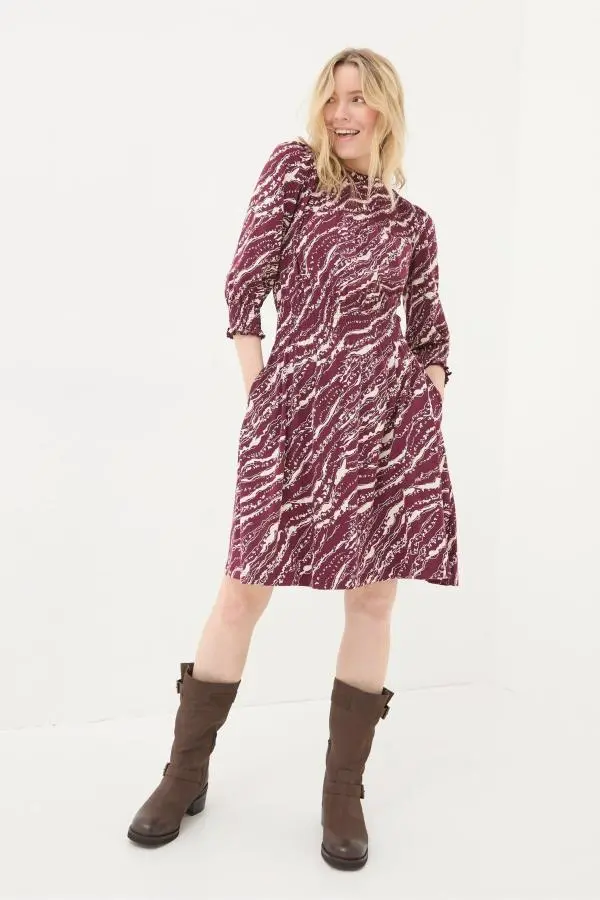 Fat Face - Krishan Red Wild Terrain Jersey Dress