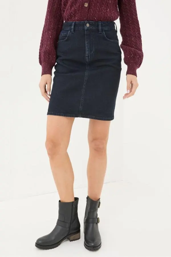 Fat Face - Hattie Dark Blue Denim Skirt