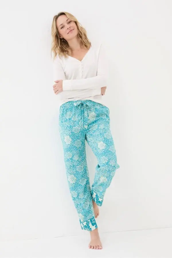 Fat Face - Eva Blue Spaced Floral Trousers