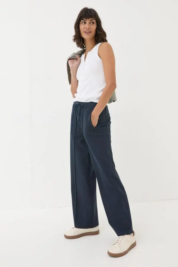 Fat Face - Navy Ely Wide Leg Trousers