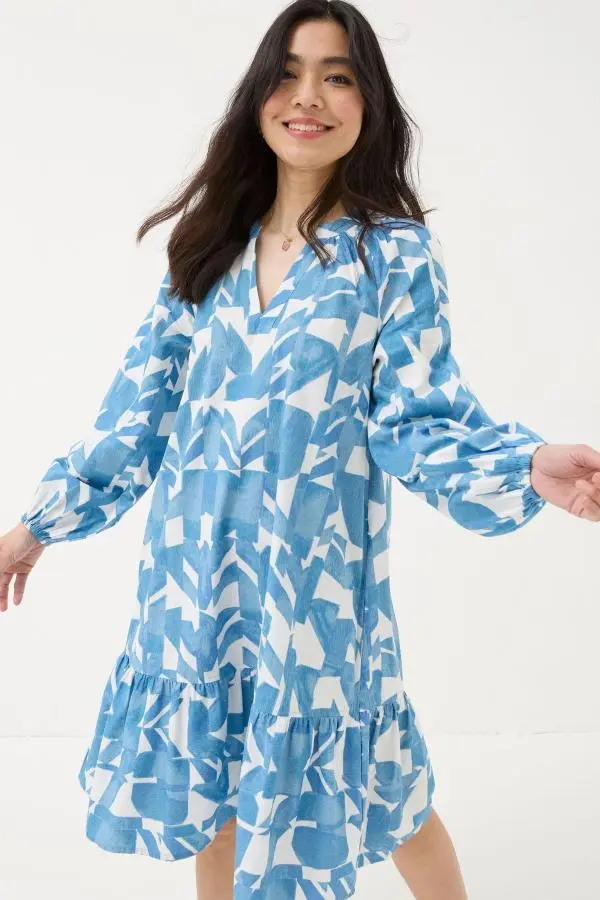 Fat Face - Amy Blue Med Geo Dress