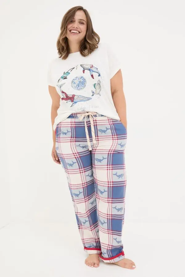 Fat Face - Eva Blue Whale Jacquard Pyjama Bottoms